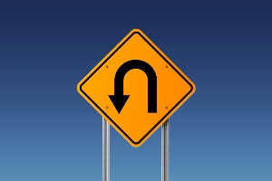 u-turn traffic control sign